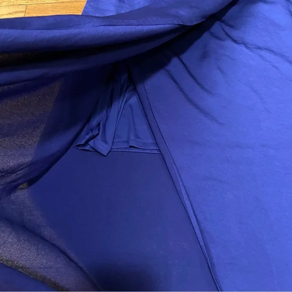 Express Satin Faux Wrap Maxi/Midi Dress - Picture 6 of 15